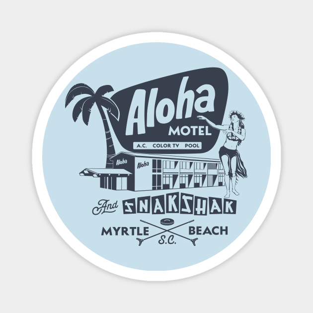 Aloha Motel hula Magnet by stevethomasart